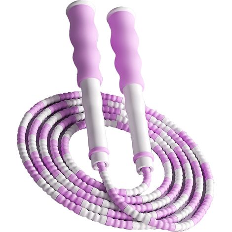 Corde à sauter de 2,8 m pour étudiants, corde à sauter ajustable en bambou, violette (1/5)
