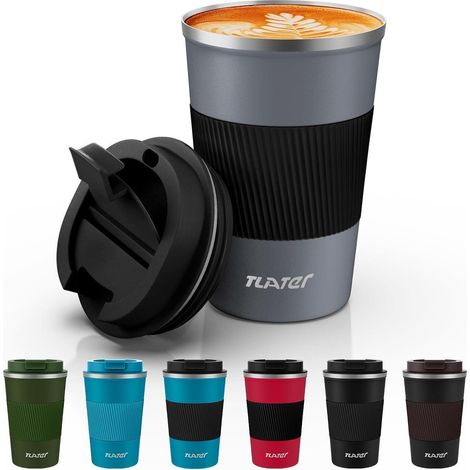 Tlater Kaffeebecher to go 380ml Thermobecher Isolierbecher Vakuum Doppelwandig (1/5)