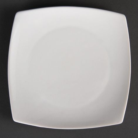 Assiettes Carrées Bords Arrondis Blanches 185mm (Lot de 12) - Ref U169 - Olympia (1/4)
