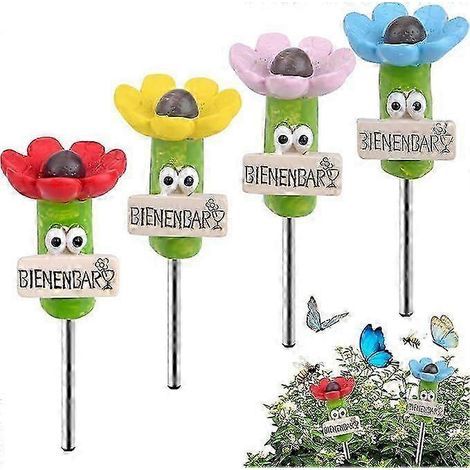 Lot de 4 abreuvoirs à insectes, abreuvoirs pour abeilles de jardin, abreuvoir pour balcon, abreuvoir pour oiseaux, abreuvoir pour abeilles, céramique, station d'arrosage pour abeilles, coupelles pour (1/4)