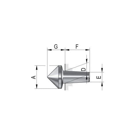 Inserti intercambiabili Röhm per punte di centraggio girevoli, dimensione 106, 90° - 070733 (1/4)