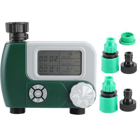 Dual Outlet Irrigation Controller – Smart Timer, Large Display, Automatic Watering (1/5)