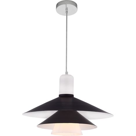 Hängelampe Lumineca Hon 45x30 cm Braun und Weiß