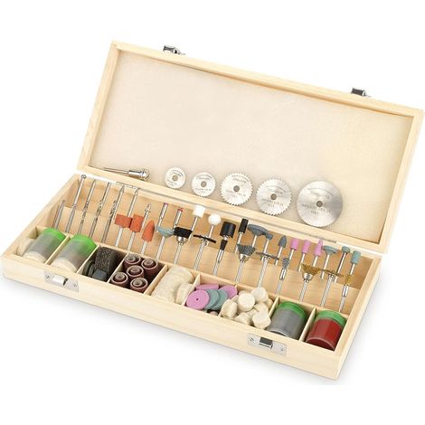Vtizikl Accessoires d'outil Rotatif, 242 Pièces Jeu D'accessoires Rotatifs Universels Montage pour Tiges de 1/8"(3 Mm) (1/5)