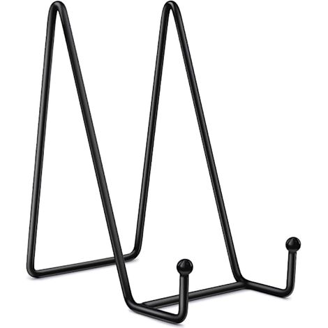 Support de table/porte-assiettes en métal antidérapant noir, chevalet pour photos, livres de cuisine, assiettes, cadeaux pour femmes et hommes