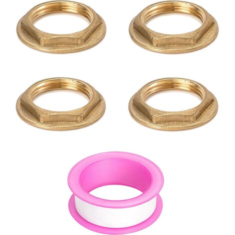 Lot de 4 Sécurité Hexagonaux à Bride (écrou 3/4") Avec 3m Ruban PTFE (1/5)