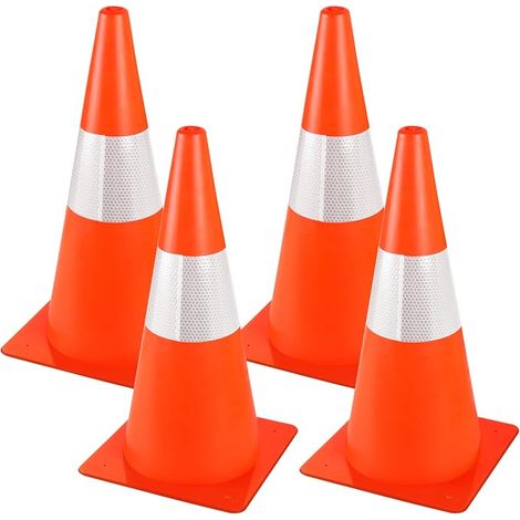 Warning Cone - Orange Reflective Warning Cones - Direction Cone/Pylon for Parking, Road Safety, Marking Hats for Outdoor Activities and (1/3)