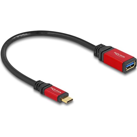 DeLOCK Delock USB 10 Gbps Adapter USB Type-C Stecker 15 cm rot Metall (60172) (1/3)