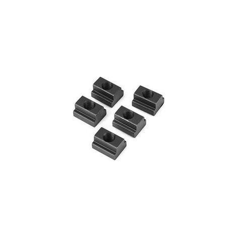 Lot de 5 Ecrous à Rainure en T M8/M10 Ecrou de Filetage en T avec Finition Oxyde Noir Écrous T-Slot en Acier Écrou à Rainurer de Table de Serrage pour Connecter d'autres Pièces (M10) (1/4)