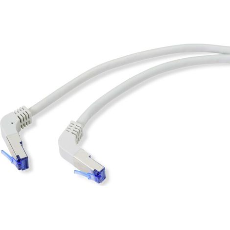 Trywise RF-4892520 RJ45 Câble réseau, câble patch CAT 6a S/FTP 20.00 m gris coudé à 90 ° vers le bas 1 pc(s) W185872 (1/3)