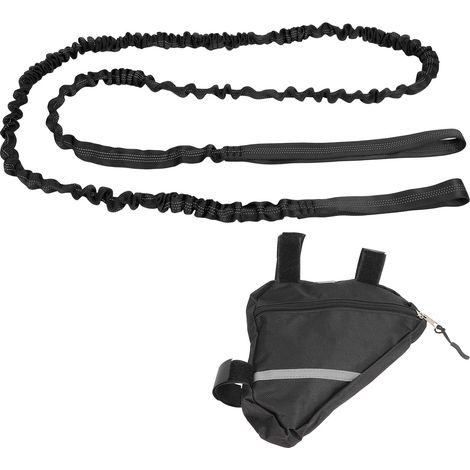 Corde de remorquage élastique pour vélo, aide à la traction, absorption des chocs, idéale pour enfants et famille, couleur noire. (1/5)