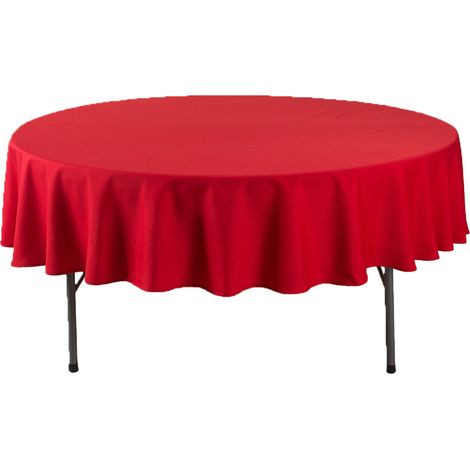 1 nappe ronde unie - Tissage toile - Blanc - Ronde 60 pouces (152 cm)