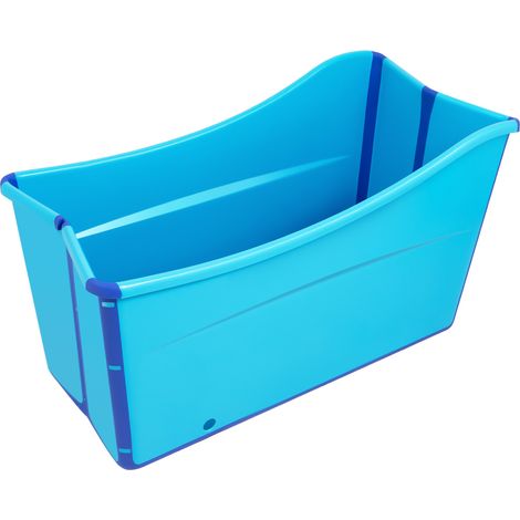Baignoire pliante bébé et adulte – Dimensions 87 × 46 × 56,5 cm – Bassin de douche antidérapante portable – gain de place – Bleu (1/5)