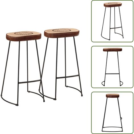 Barhocker 2 Stk. Dunkelbraun 44x37,5x78 cm - Barhocker - Sitzgelegenheiten - Küche - Wohnzimmer - Restaurant (1/5)