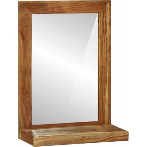 Maison Exclusive - Specchio da bagno Rettangolare Marrone Legno di Acacia Massello (1/5)