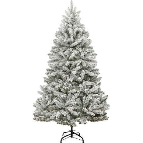 Albero Natale  Albero natalizio  Albero festivo Artificiale Incernierato con Neve Fioccata 180 cm (1/5)