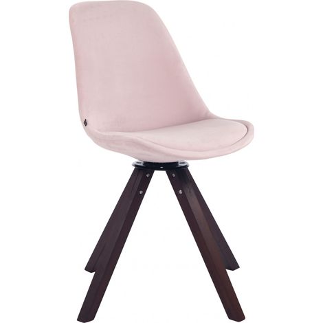 Esszimmerstuhl Troyes Samt Square walnuss pink