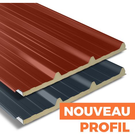 Panneau Sandwich de Couverture Isolé QuadCore KS1000RW Coloris: Rouge Tuile RAL 8012
