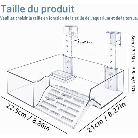 Hanging Turtle Rest Platform, Aquarium Accessories, L Transparent Turtle Rest Terrace, Aquatic Reptile Rest Platform, Adjustable, for Turtles, Small Reptiles (1/4)
