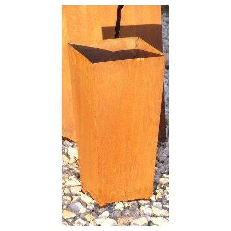 Colonne Décorative de Jardin avec Vasque à Fleurs Métal Aspect Rouille Patine 40 cm - PANGIVO