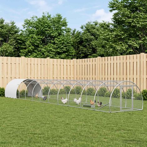 vidaXL Poulailler Argenté 1200 x 150 x 100 cm Acier galvanisé (1/5)