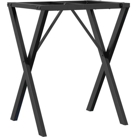 Gambe per tavolo da pranzo moderne e robuste in acciaio nero con struttura a X 60 x 50 x 73 cm 020047241