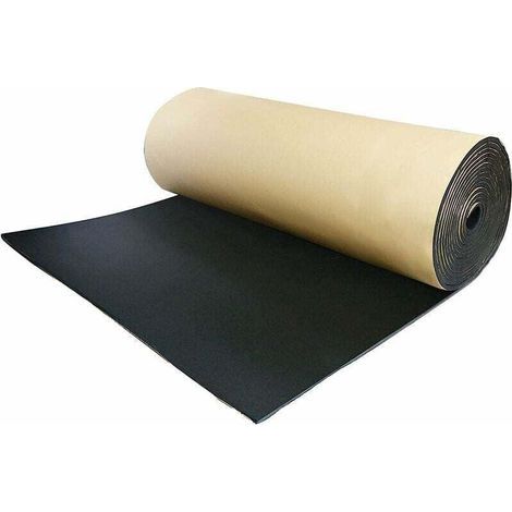Isolation phonique insonorisante de voiture insonorisant mousse acoustique anti-bruit coton auto-adhesif isolation thermique mousse cellulaire insonorisant, 1 rouleau 200 cm x 50 cm, 3 mm (1/4)