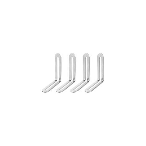 Lot de 4 équerres d'angle réglables en acier inoxydable à 90 degrés pour meubles, étagères, lits, tables - 80 x 80 mm - Argenté (1/4)