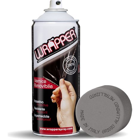 Wrapper, pellicola spray rimovibile, 400 ml - Grigio alluminio metallizzato (1/2)