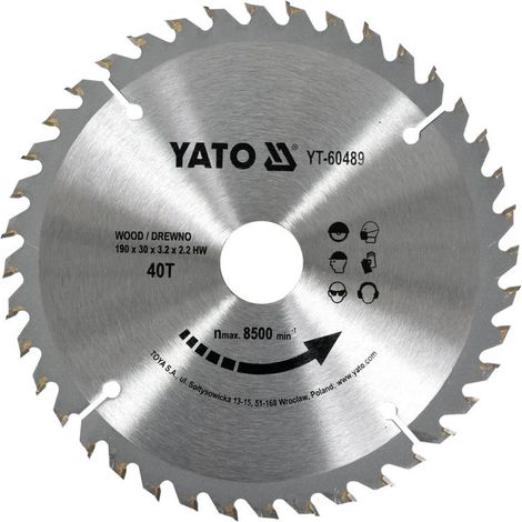 Lame de scie en carbure 190 x 30 mm, 40 dents