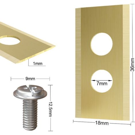 Lames de rasoir de rechange en acier inoxydable doré, 18 mm × 36 pièces, épaisseur 1 mm, double trou, compatibles avec tondeuses à barbe (1/3)
