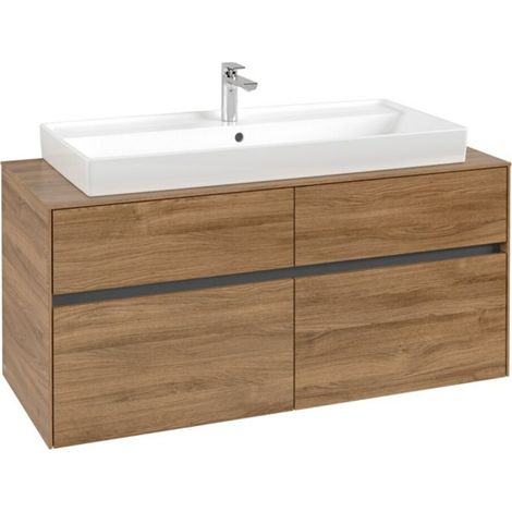 VB Waschbeckenunterschrank Collaro C09100 1200x548x500mm Eckig Kansas Oak (1/3)