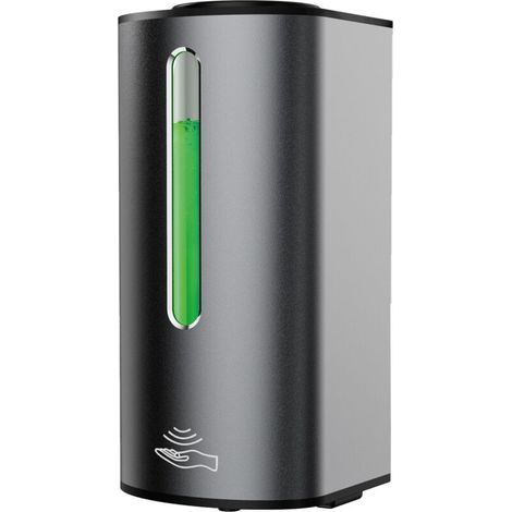 Automatic wall-mounted liquid soap dispenser, 380 ml – Touchless sensor – Matte silver grey – Easy installation (1/5)