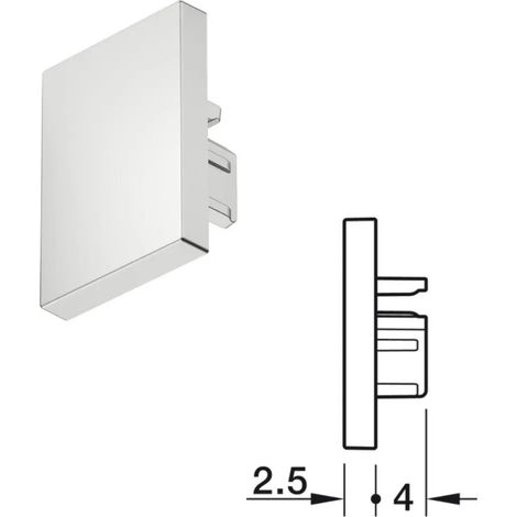 TAPPO TERMINALE PER PROFILO LED HAFELE LOOX5 2103 COLORE ARGENTO 833.95.780