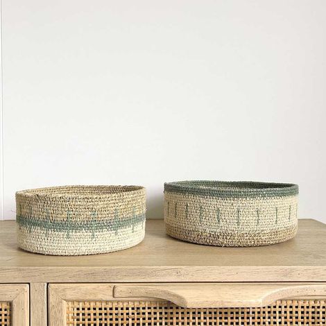 Lot de 2 paniers Lilong vert thym (1/3)