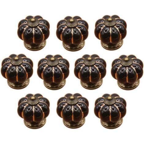 10 x Boutons de tiroir en céramique bouton de meuble forme citrouille pour tiroirs et placards de cuisine,Poignée de forme de potiron en céramique bouton commode armoire de cuisine placard tiroir poig (1/5)