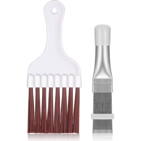 RHG Peigne à ailettes en acier inoxydable, brosse à peigne à ailettes de condenseur, outil de brosse de nettoyage des ailettes de radiateur