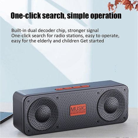 Radio FM portable, enceinte sans fil Bluetooth 5.0 TWS, mini lecteur MP3, compatible carte TF et clé USB, radio rechargeable par USB - B (1/5)