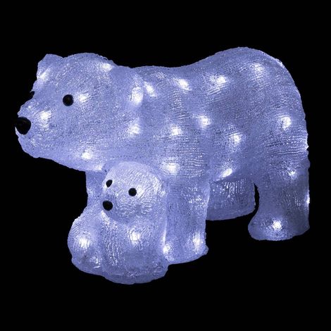Luce solare in acrilico con mamma e orsetto 60 led h.27cm per esterni - Feeric lights & christmas
