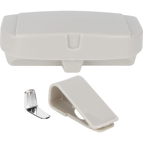 Étui à lunettes de soleil universel avec clips pour tickets, rangement visière voiture, organisateur de lunettes, couleur beige (1/5)