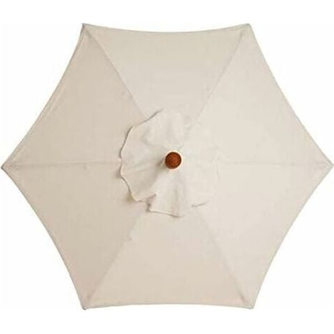 Replacement Cover for 6-Ribbed Parasol – 3m – Waterproof – UV Resistant – White (1/5)
