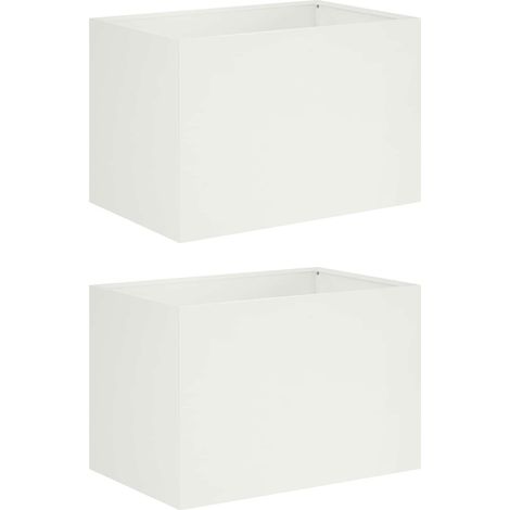 Maison Exclusive - Vaso da giardino 2 pz Bianco 50 x 40 x 40 cm (1/5)