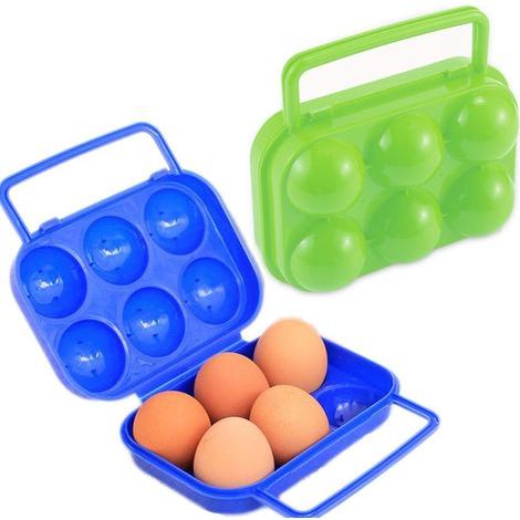 2 Pièces - Porte-oeufs - Boîte de rangement - Conteneur pliable pour transport et stockage œufs Cuisine Camping Transparent 15x10cm (1/5)