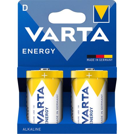 Varta Energy D Alkaline-Batterie LR20 für Radiowecker, 2 Stück