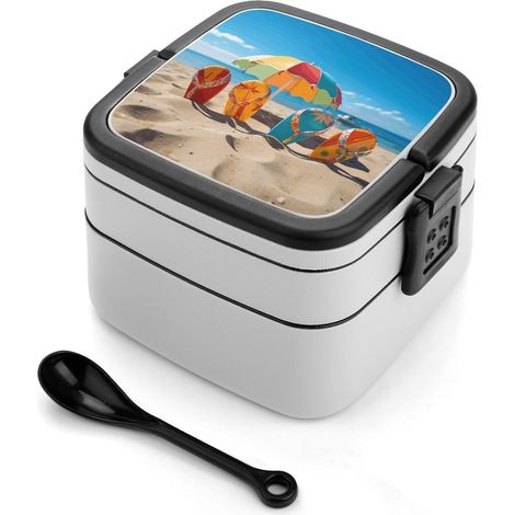 Tongs de plage colorées à double couche, boîte lunch empilable au (1/5)