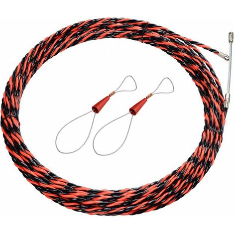 Goupille de tirage de fil d'électricien, 50M-5mm Diamètre de la goupille de tirage de fil d'électricien, montage rétractable pour le tirage et l'extension de la spirale en acier flexible des tire-fils