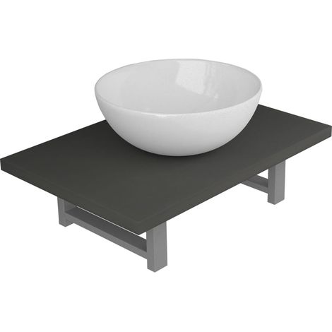 Maison Exclusive - 2-tlg. Badmöbel-Set Keramik Grau
