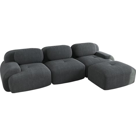 GagaCanapé d'angle modulaire sans montage gris (1/5)