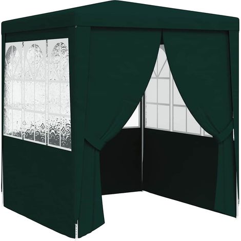 Gazebo Professionale con Pareti 2,5x2,5 m Verde 90 g/m² vidaXL