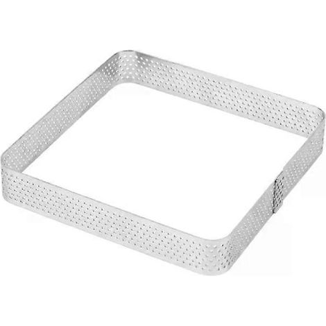 Moule à gâteau en acier inoxydable - Cercle à mousse perforé et épaissi, 9,9 cm de côté (1/2)